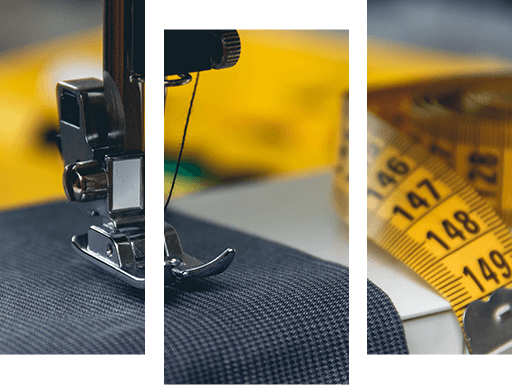 Fashion sketch and fabric swatches